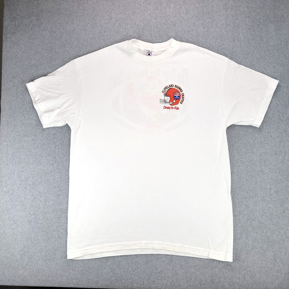 Delta Cleveland Browns Alumni T-Shirt Mens XL White Brownie The Elf Vintage 90s